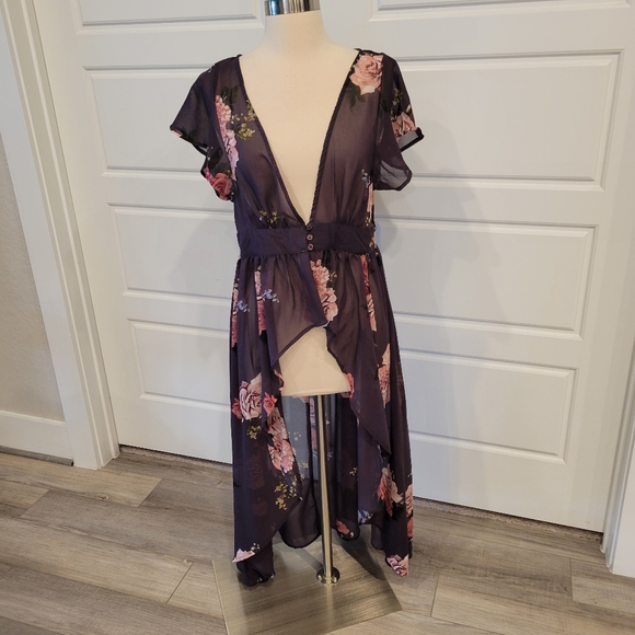 LIVE 4 TRUTH SHEER FLORAL CARDIGAN TOP SIZE LARGE - Picture 1 of 13